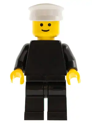LEGO pln106 Plain Black Torso with Black Arms, Black Legs, White Hat
