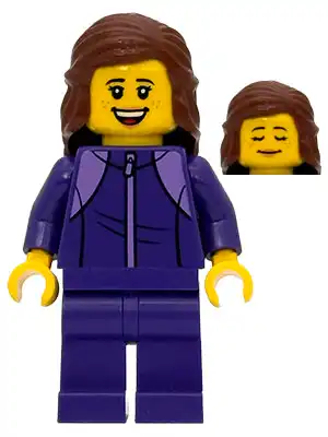 LEGO bdp292 Sequoia Tree Trail Hiker - Female, Dark Purple Tracksuit, Reddish Brown Hair Mid-Length