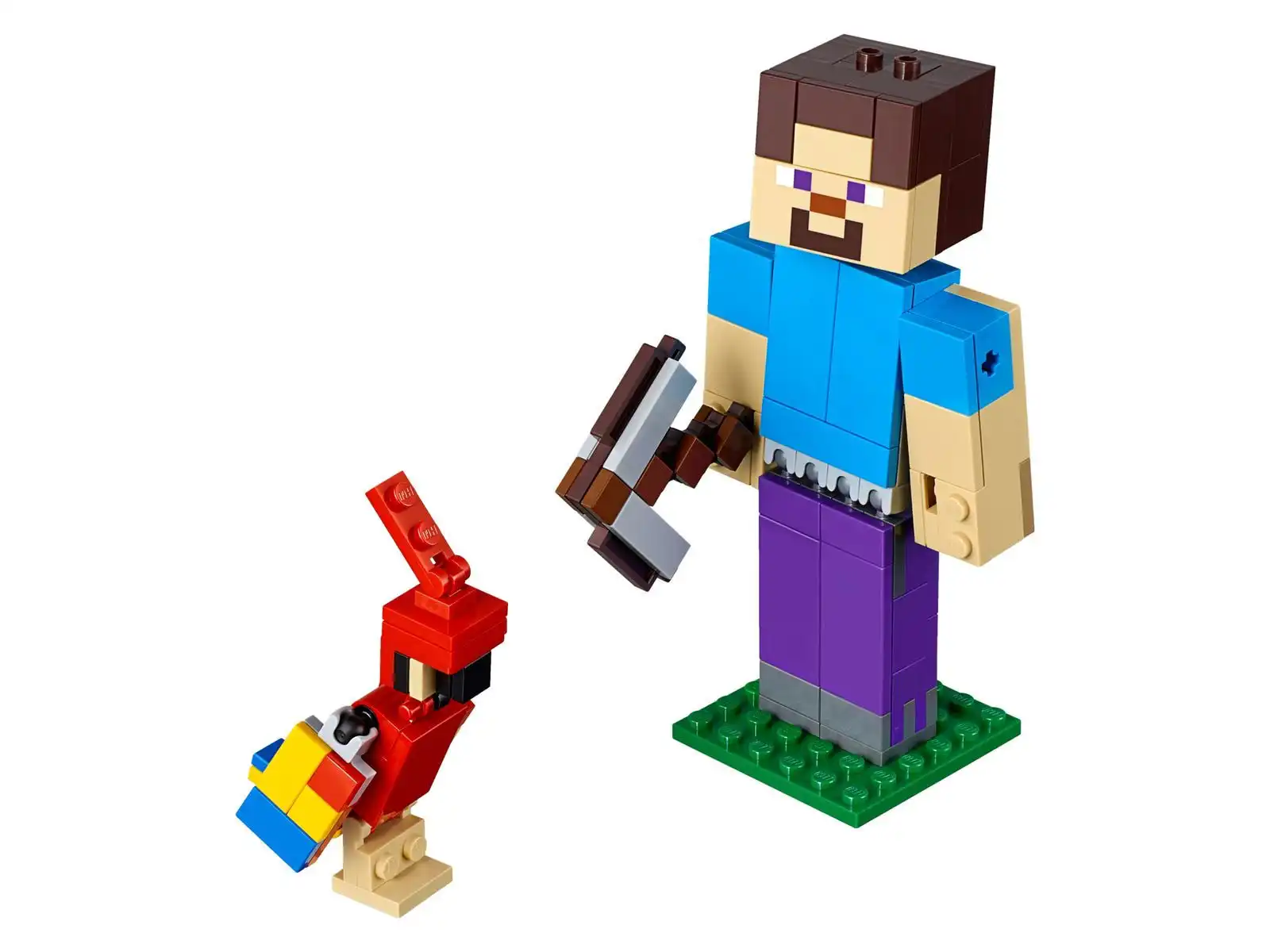 Zdjecie zestawu LEGO 21148 Minecraft Steve z papugą 1