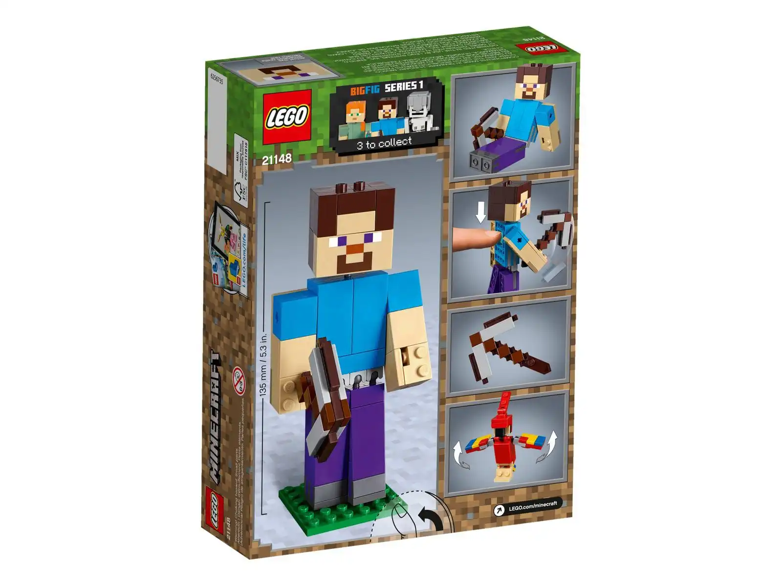 Zdjecie zestawu LEGO 21148 Minecraft Steve z papugą 4