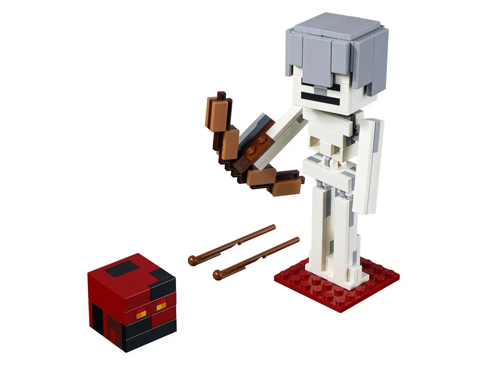 Zdjecie zestawu LEGO 21150 Minecraft Szkielet z kostką magmy 1