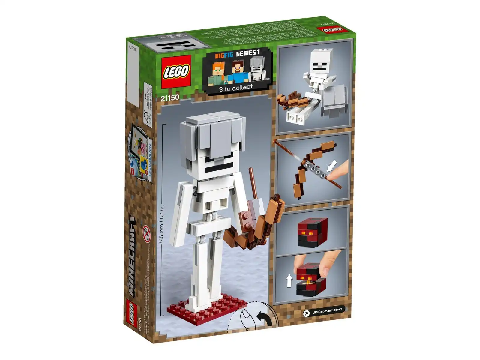 Zdjecie zestawu LEGO 21150 Minecraft Szkielet z kostką magmy 4