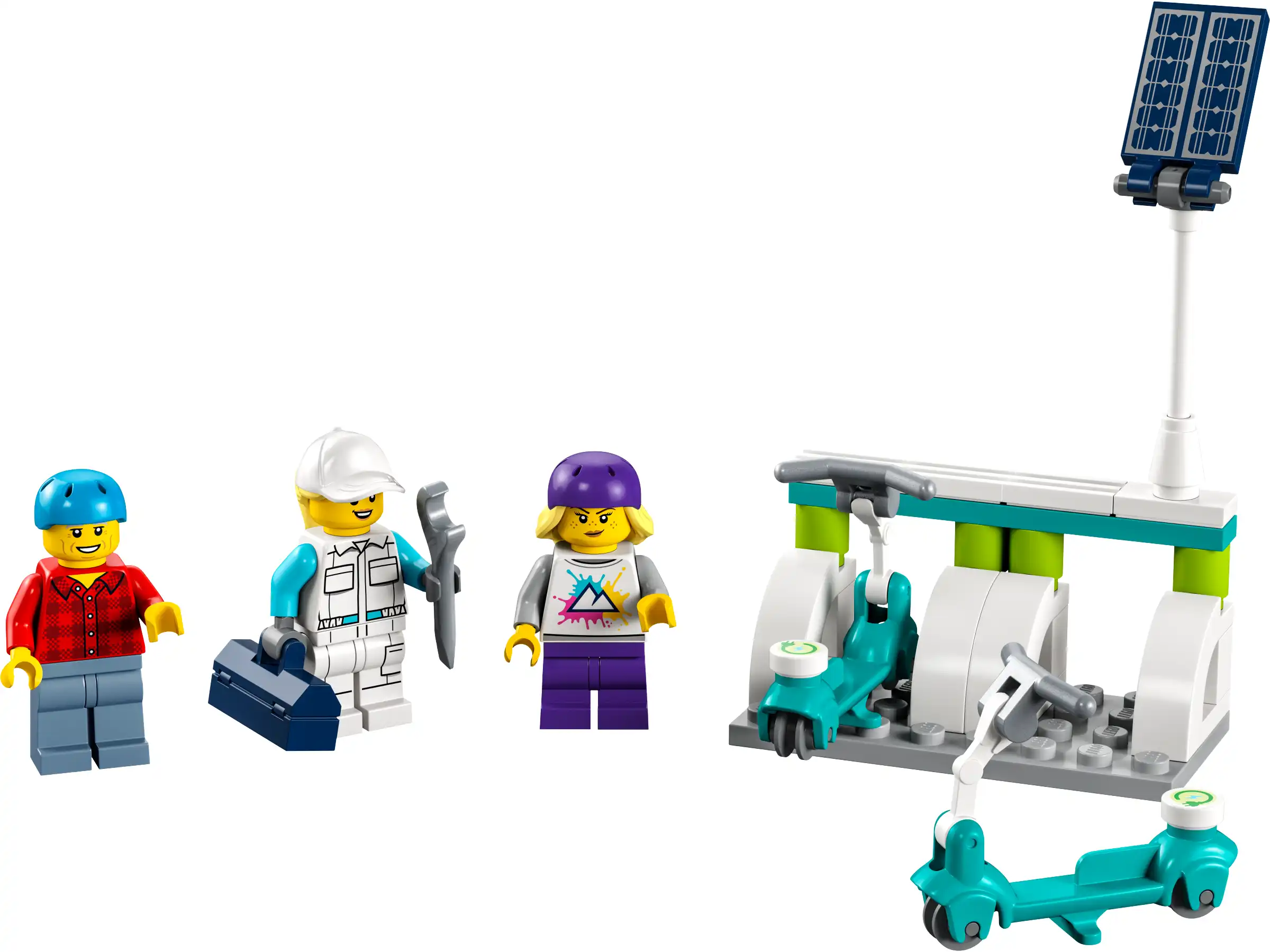 Zdjecie zestawu LEGO 40526 City Elektryczne hulajnogi i ładowarka 1