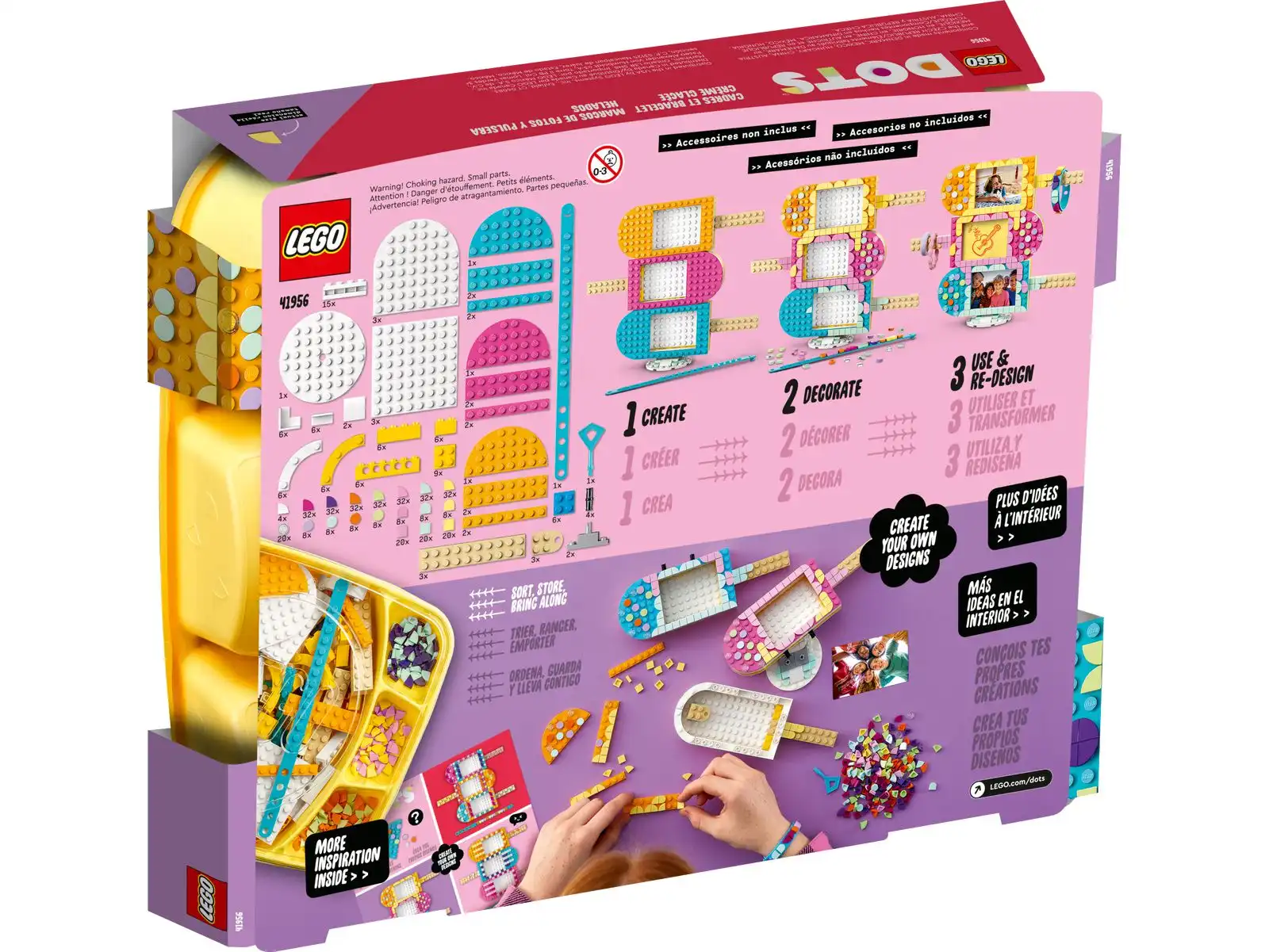 Zdjecie zestawu LEGO 41956 DOTS Ramki na zdjęcia w kształcie lodów i bransoletka 2
