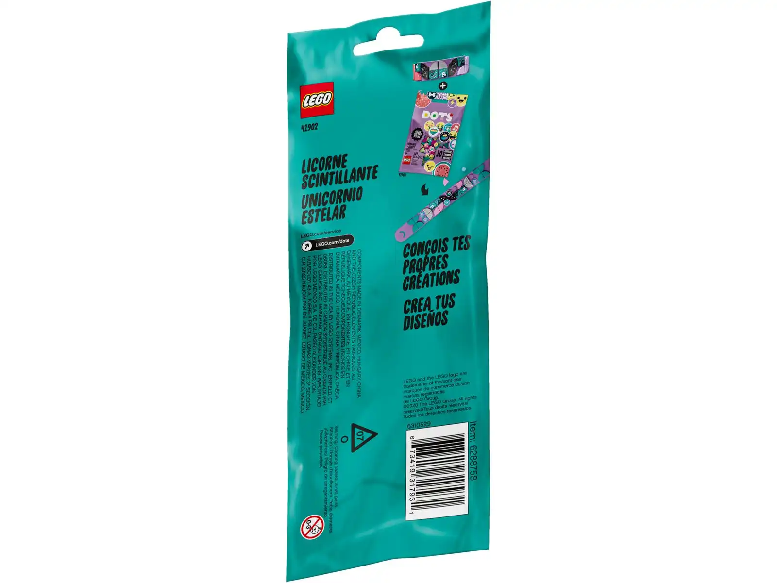 Zdjecie zestawu LEGO 41902 DOTS Bransoletka z błyszczącym jednorożcem 2