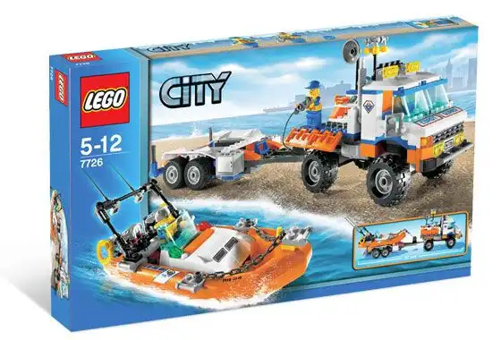 Zdjecie zestawu LEGO 7726 City Samochód straży przybrzeżnej z motorówką 1