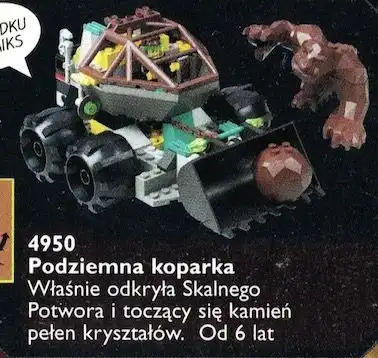 Zdjecie zestawu LEGO 4950 Rock Raiders Podziemna koparka 1
