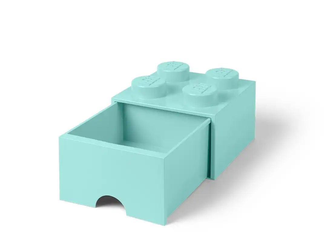 Zdjecie zestawu LEGO 5005714  Pudełko z szufladą w kształcie jasnoturkusowego klocka LEGO® z 4 wypustkami 1