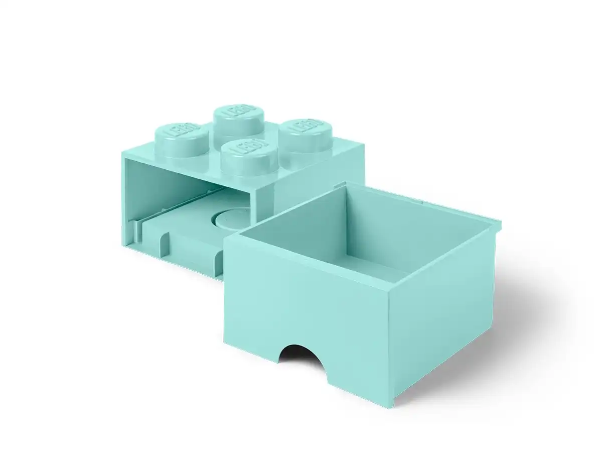Zdjecie zestawu LEGO 5005714  Pudełko z szufladą w kształcie jasnoturkusowego klocka LEGO® z 4 wypustkami 2