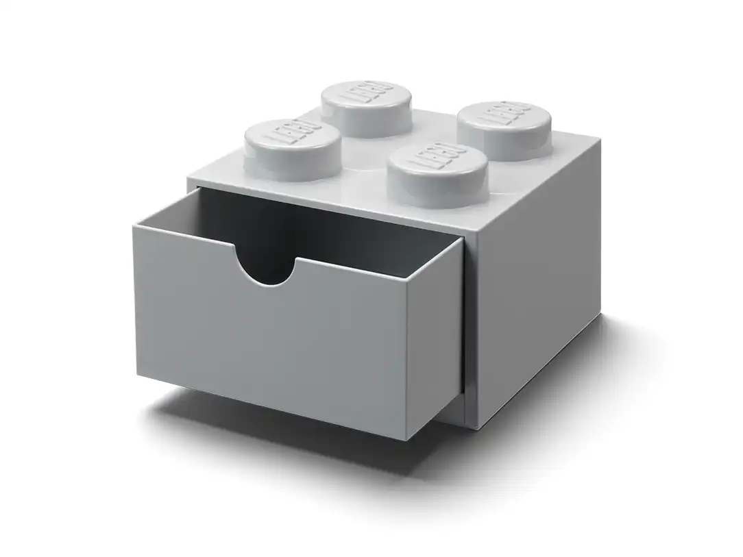 Zdjecie zestawu LEGO 5006875  Pudełko z szufladą w kształcie szarego klocka z 4 wypustkami 1