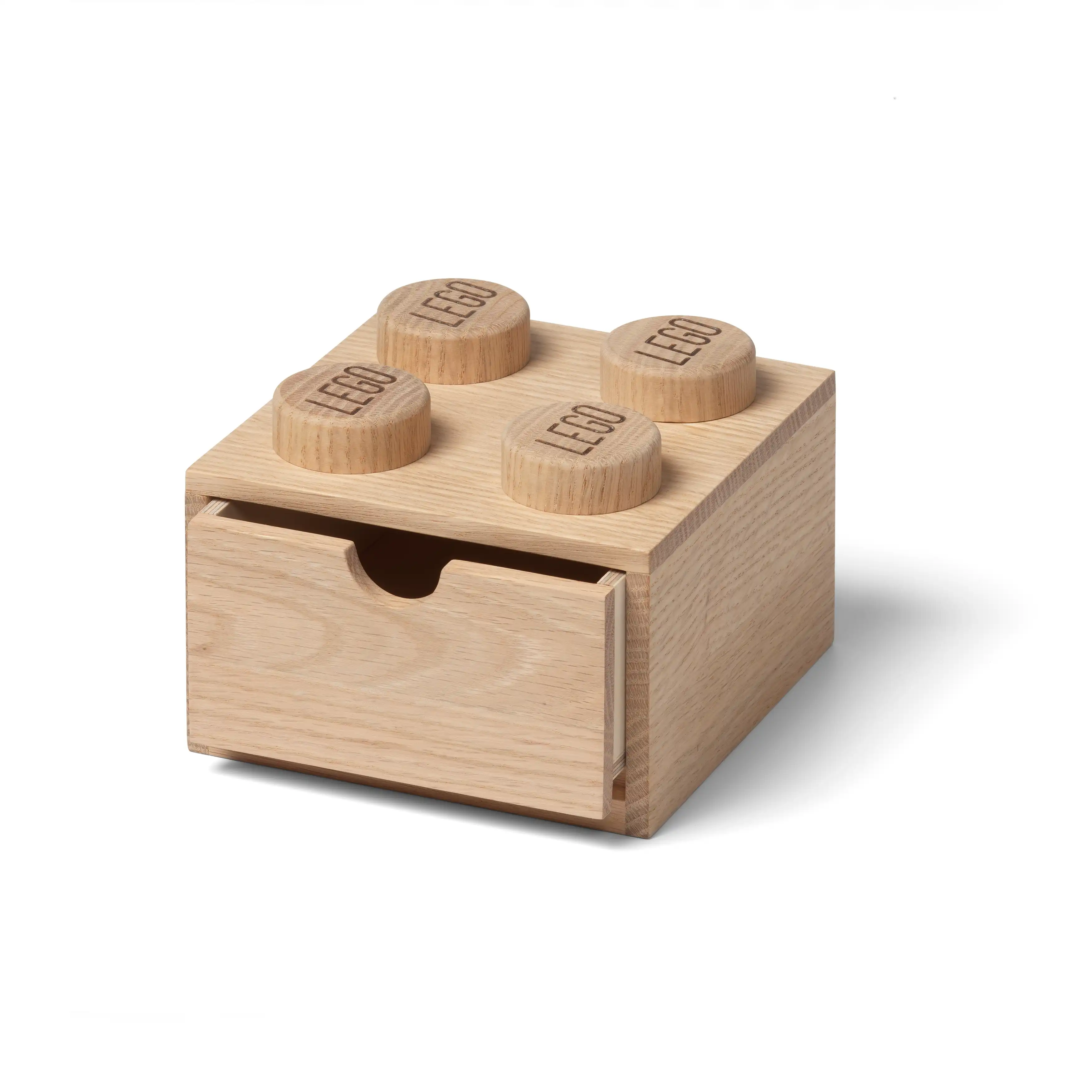 Zdjecie zestawu LEGO 5007113  Drewniana szufladka z 4 wypustkami - jasny dąb 1