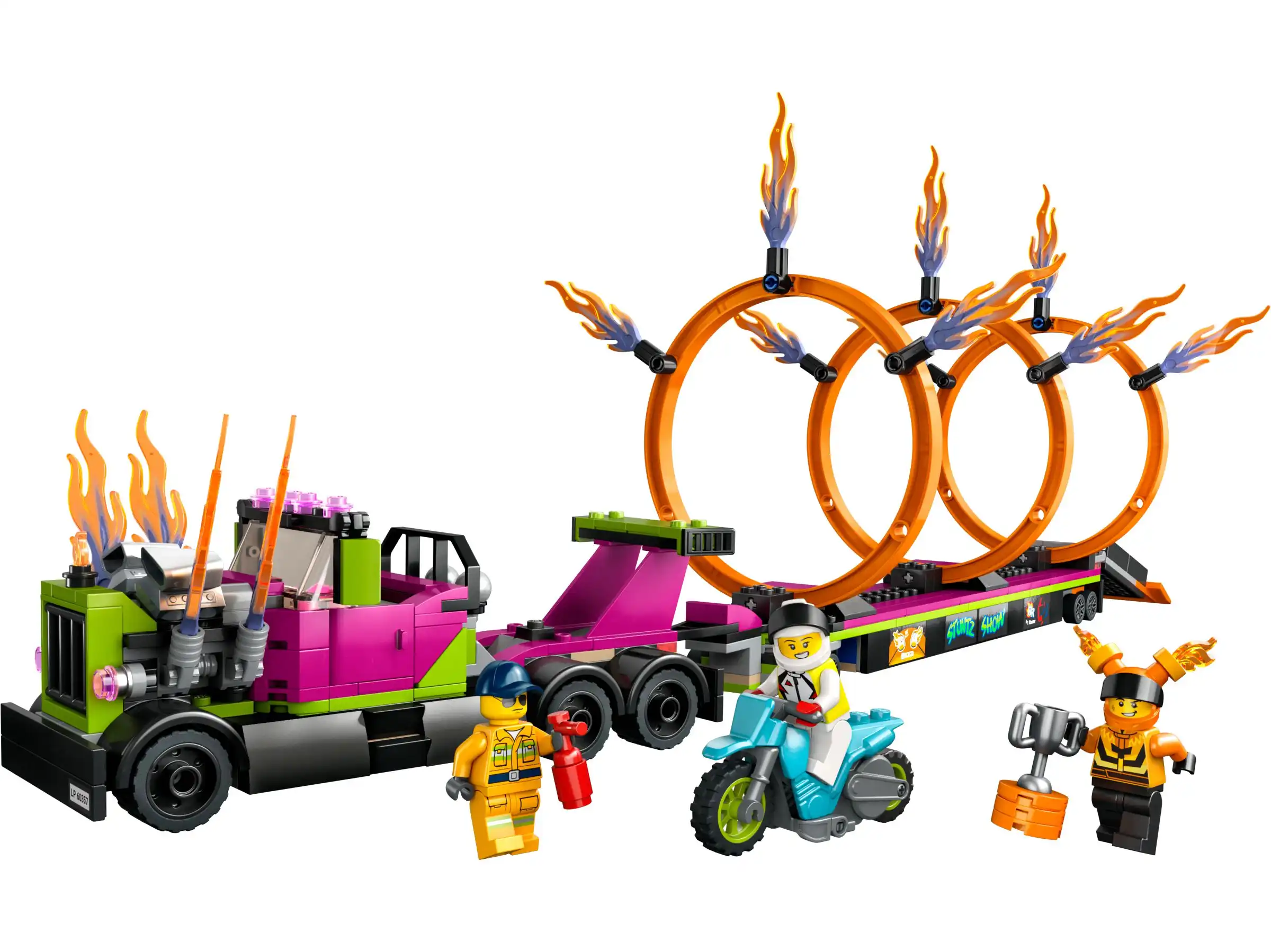 Zdjecie zestawu LEGO 60357 City Wyzwanie kaskaderskie - ciężarówka i ogniste obręcze 1