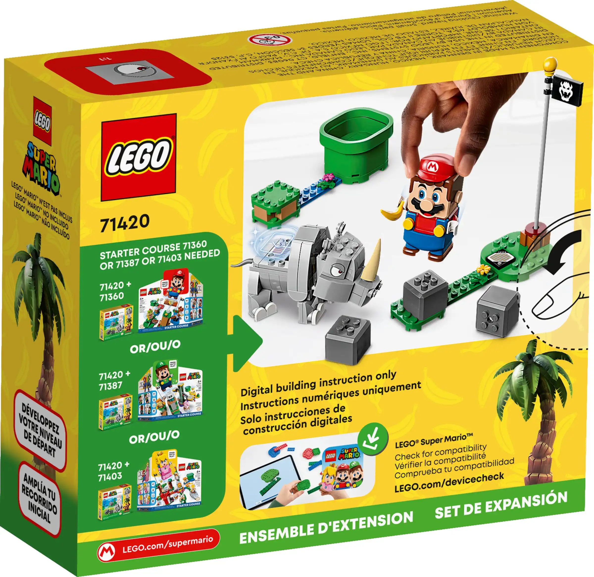 Zdjecie zestawu LEGO 71420 Super Mario Nosorożec Rambi - zestaw rozszerzający 2