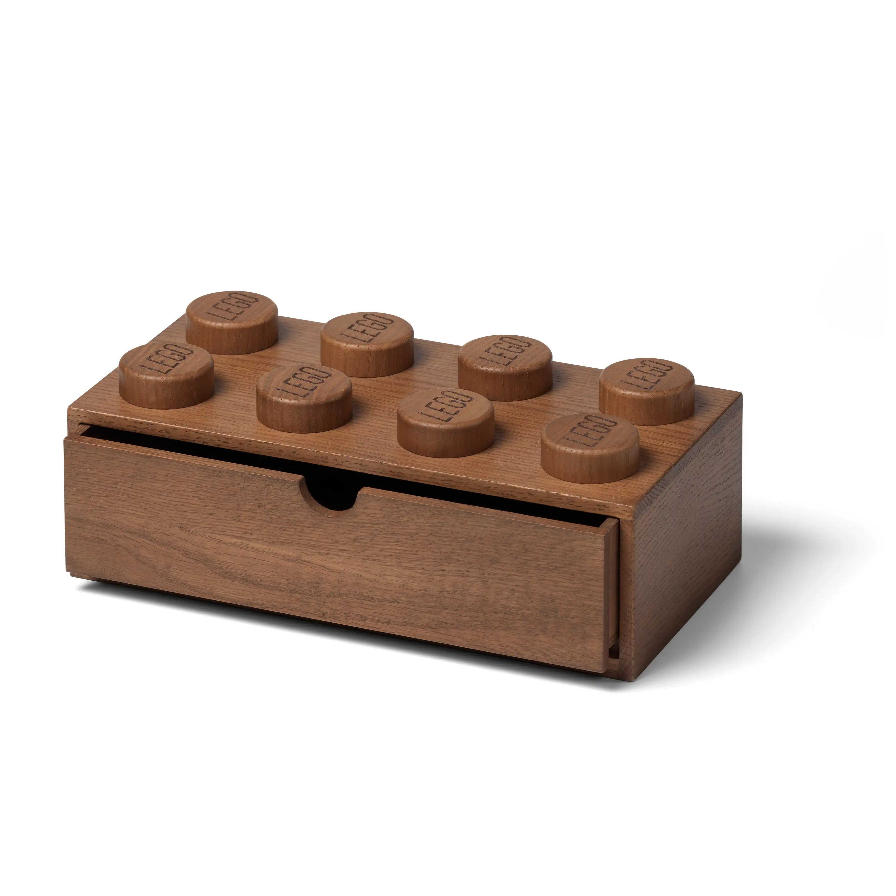 Zdjecie zestawu LEGO 5007116  Drewniana szufladka z 8 wypustkami - ciemny dąb 1