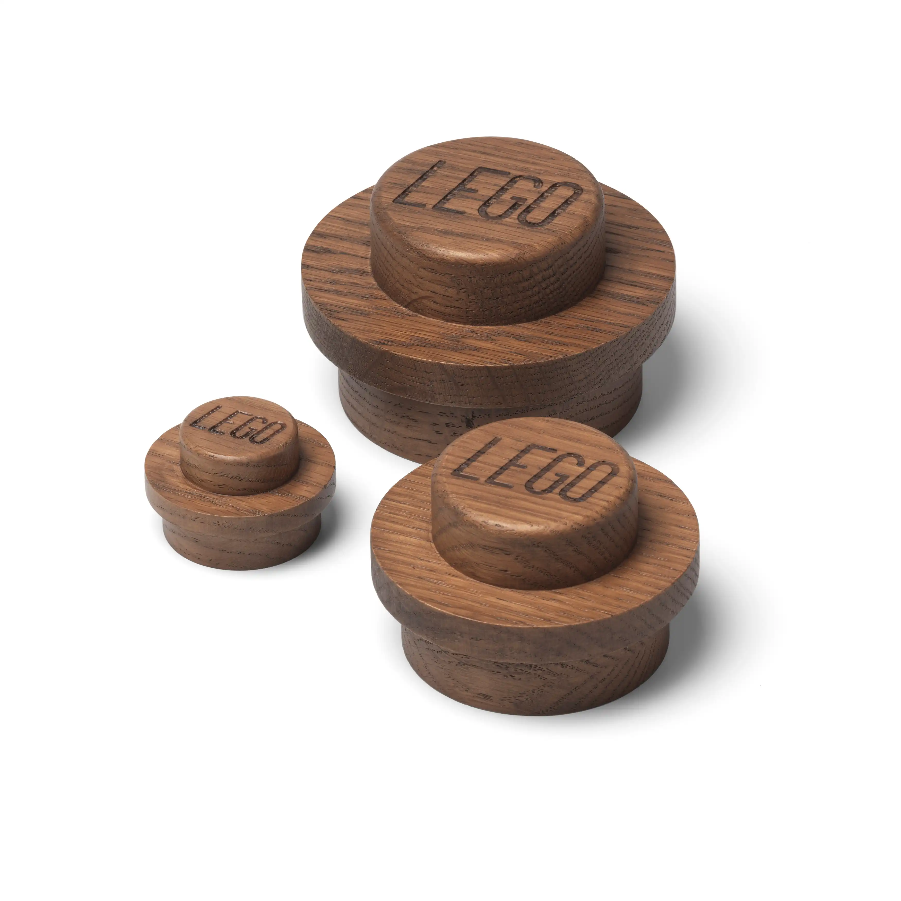 Zdjecie zestawu LEGO 5007112  Zestaw drewnianych wieszaków ściennych - ciemny dąb 1