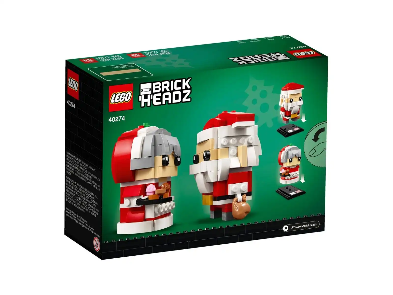 Zdjecie zestawu LEGO 40274 BrickHeadz Święty Mikołaj i Pani Mikołajowa 4