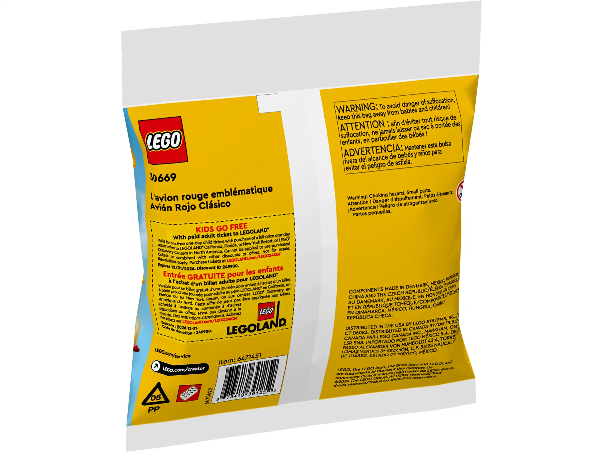 Zdjecie zestawu LEGO 30669 Creator 3 w 1 Kultowy czerwony samolot 2