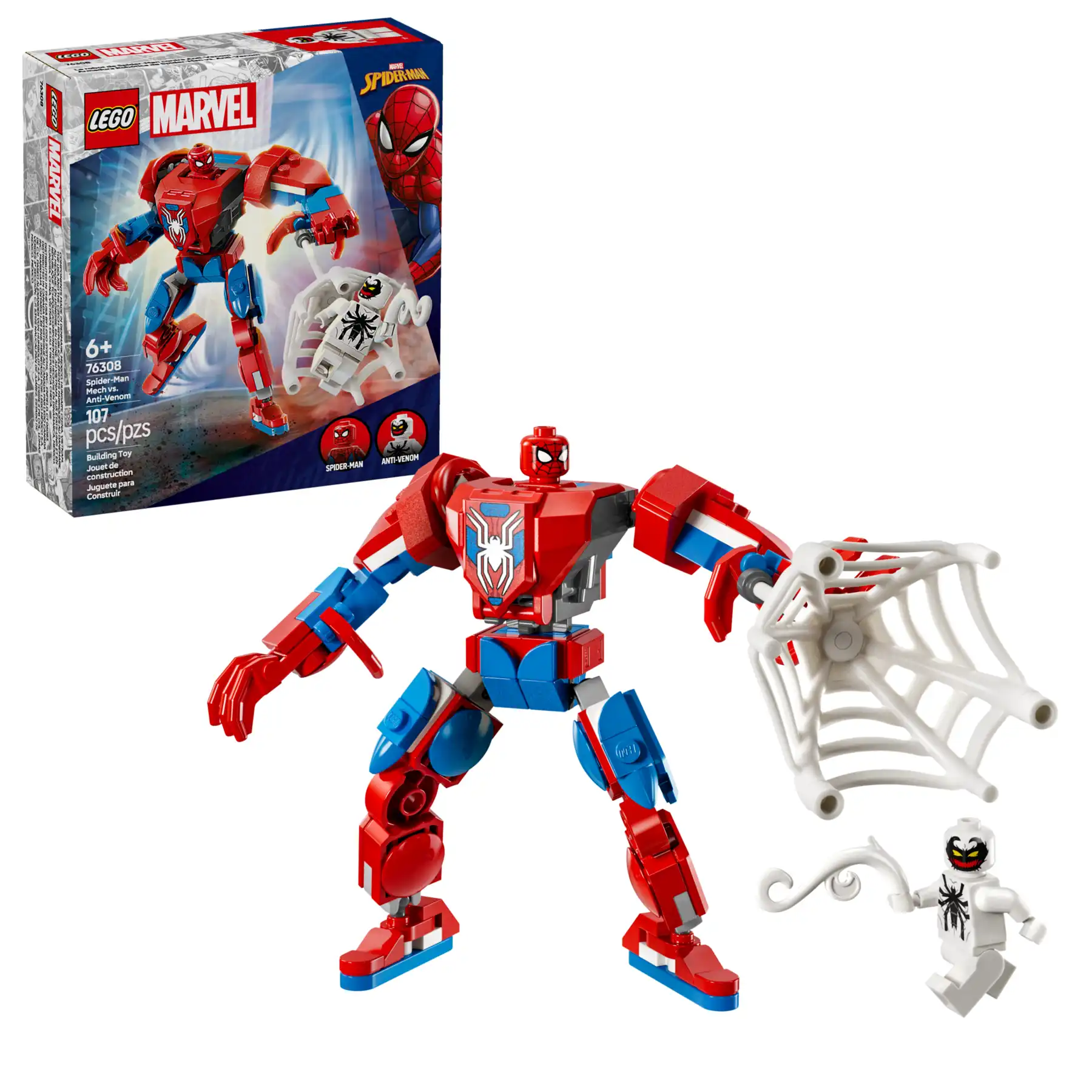 Zdjecie zestawu LEGO 76308 Marvel Mech Spider-Mana kontra Anti-Venom 1