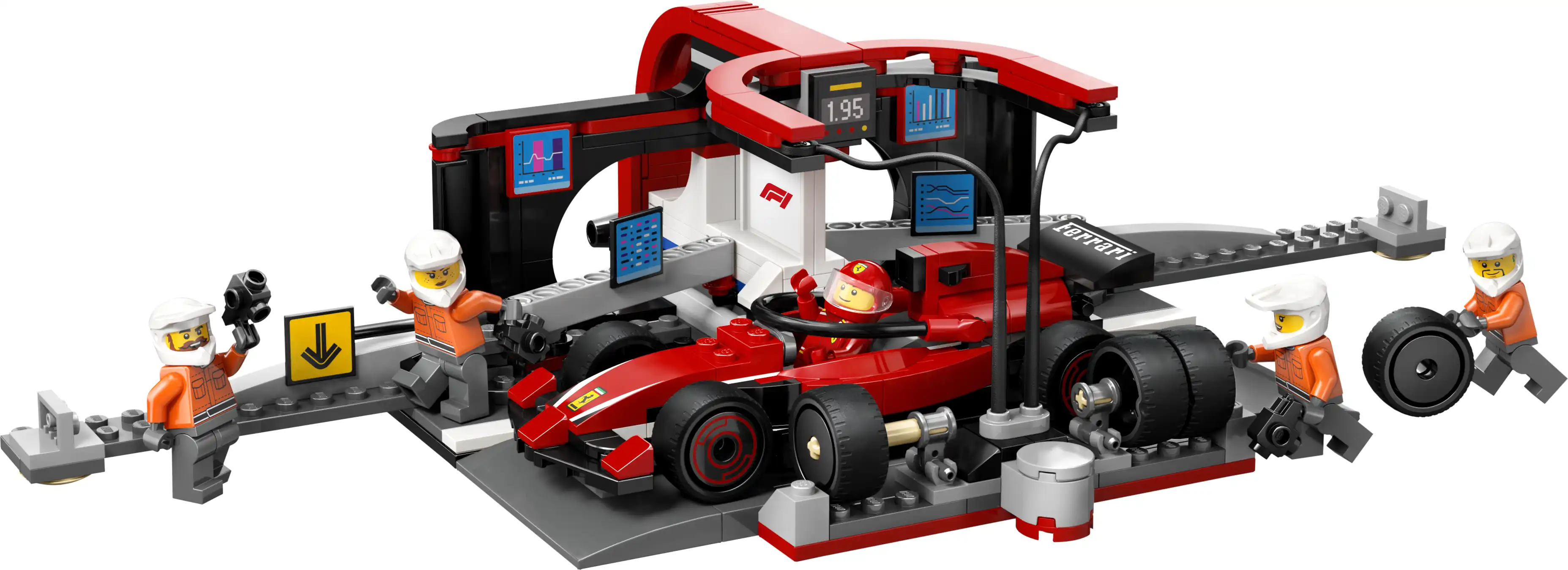 Zdjecie zestawu LEGO 60443 City F1® Pit stop i mechanicy z bolidem Ferrari 2