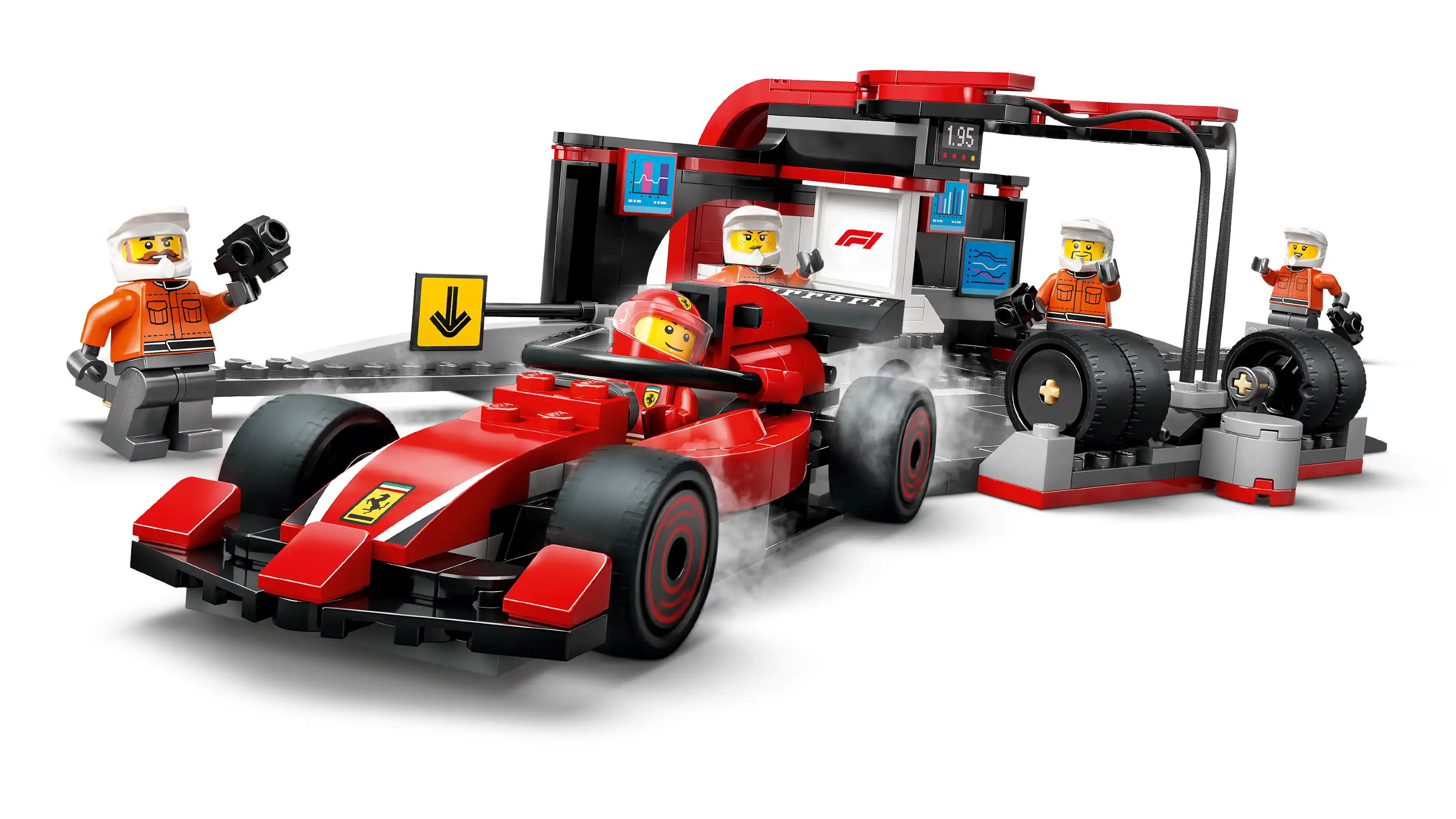 Zdjecie zestawu LEGO 60443 City F1® Pit stop i mechanicy z bolidem Ferrari 4