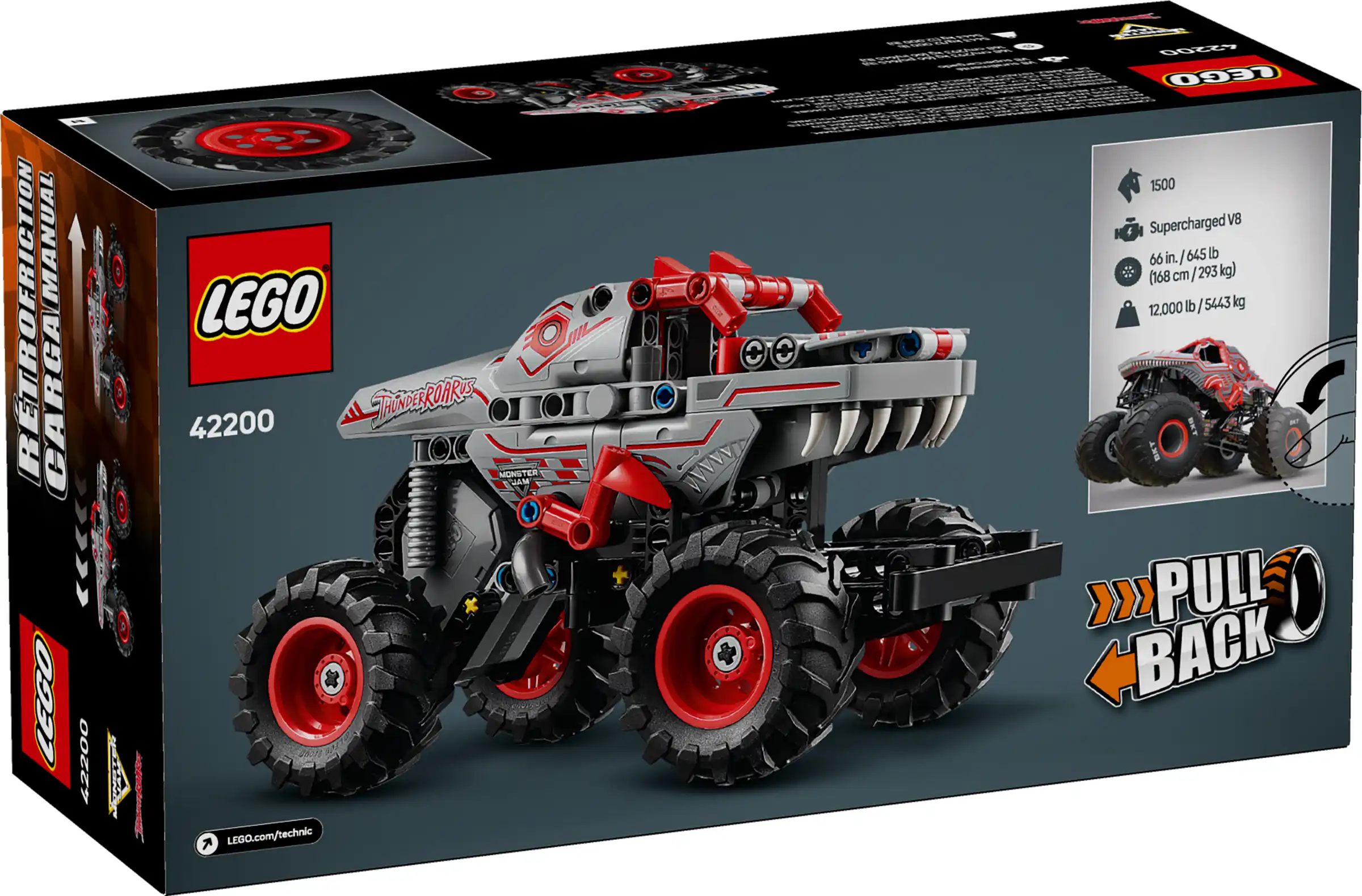 Zdjecie zestawu LEGO 42200 Technic Monster Jam™ ThunderROARus™ z napędem typu pull-back 1