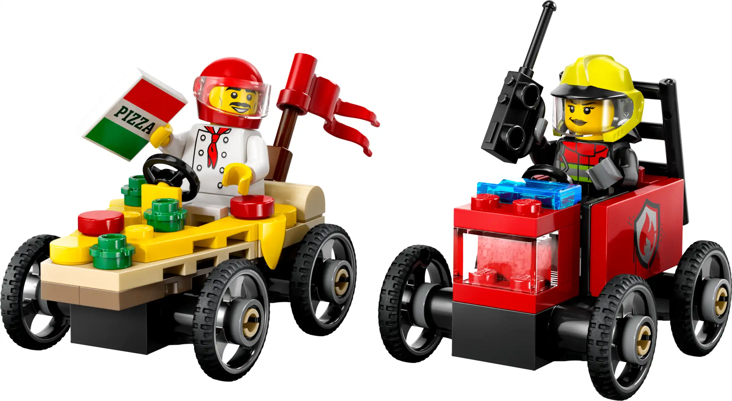 Zdjecie zestawu LEGO 60458 City Zestaw wyścigówek: pizza kontra wóz strażacki 1