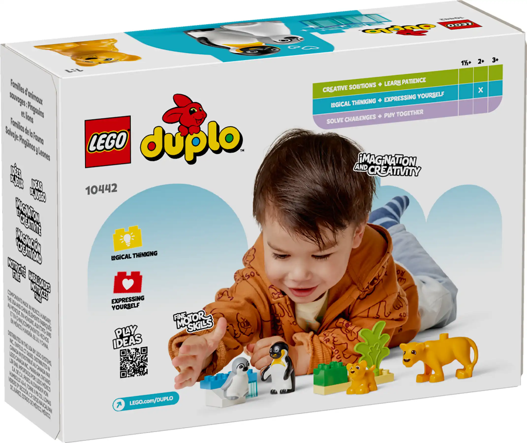 Zdjecie zestawu LEGO 10442 DUPLO Rodziny dzikich zwierząt: pingwiny i lwy 1