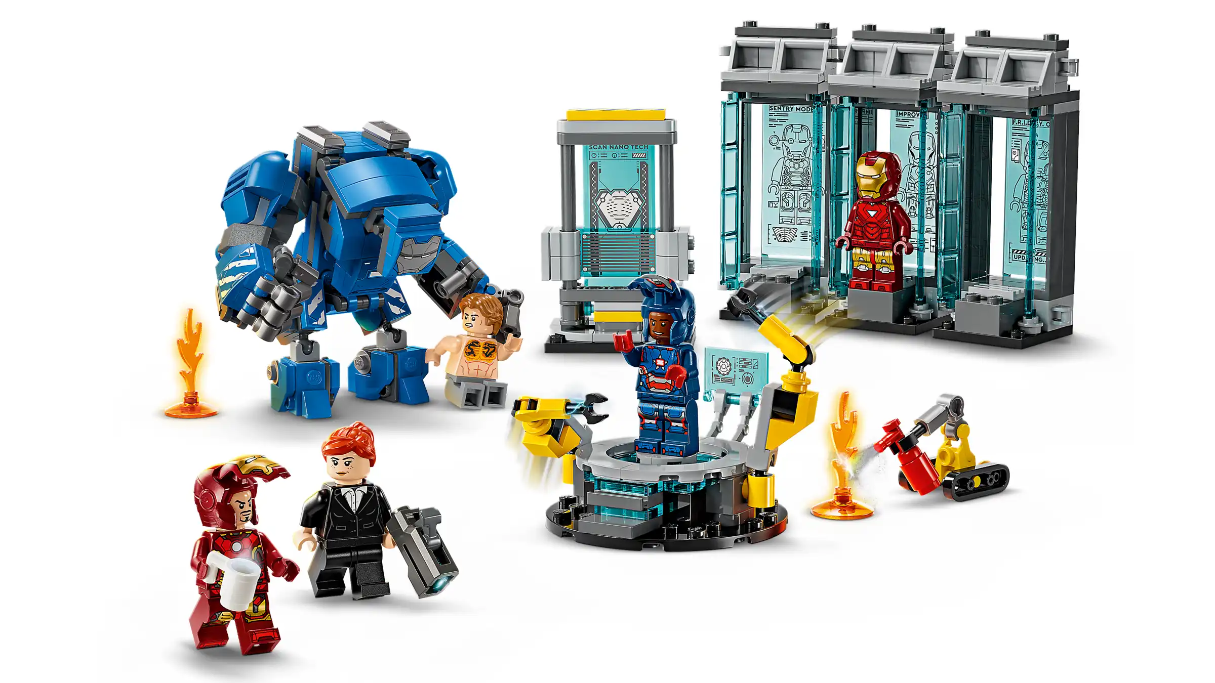 Zdjęcie zestawu LEGO 76315 Marvel Laboratorium Iron Mana: Zbrojownia