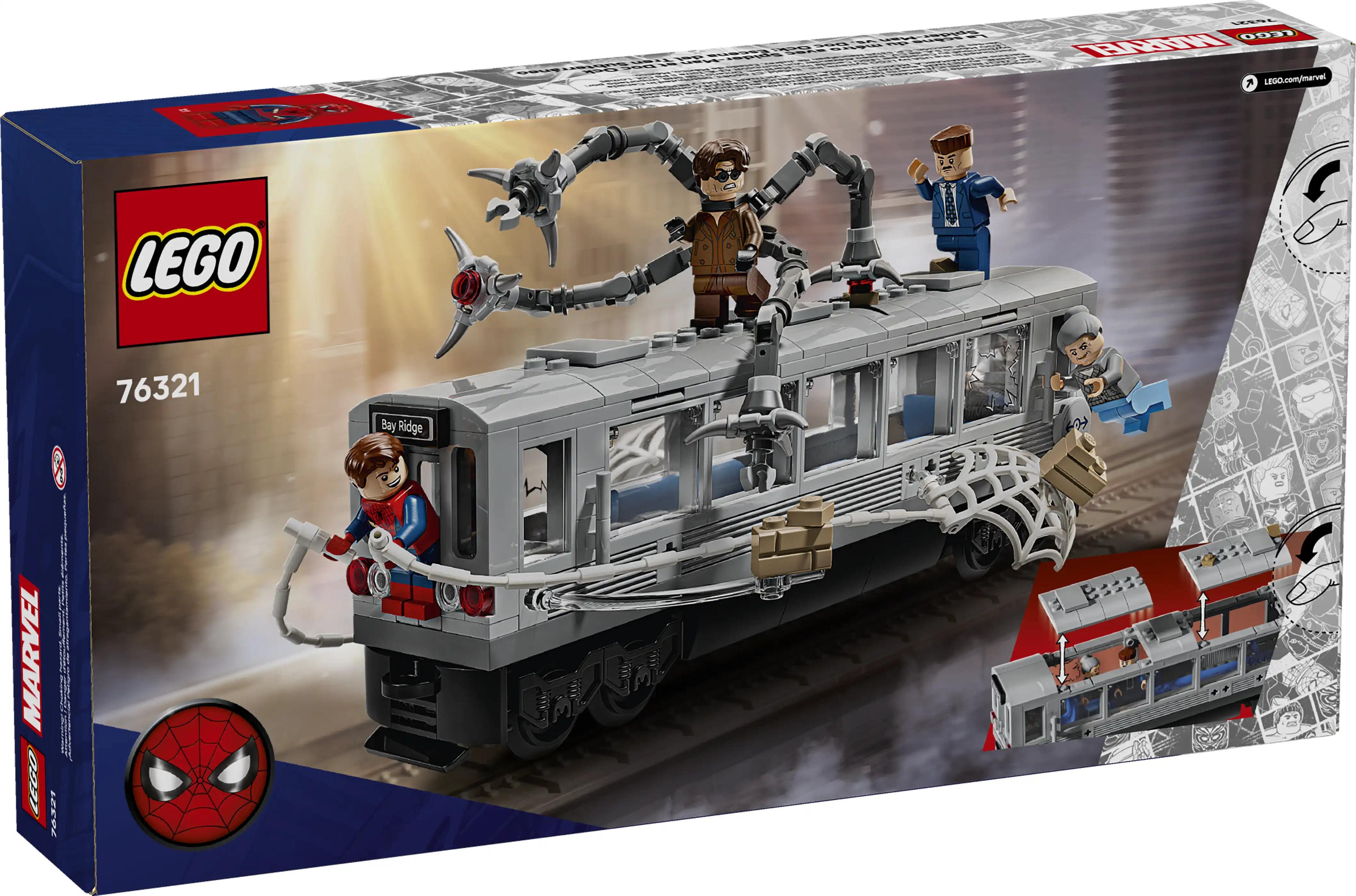 Zdjecie zestawu LEGO 76321 Marvel Super Heroes Spider-Man kontra Doc Ock — scena w metrze 1