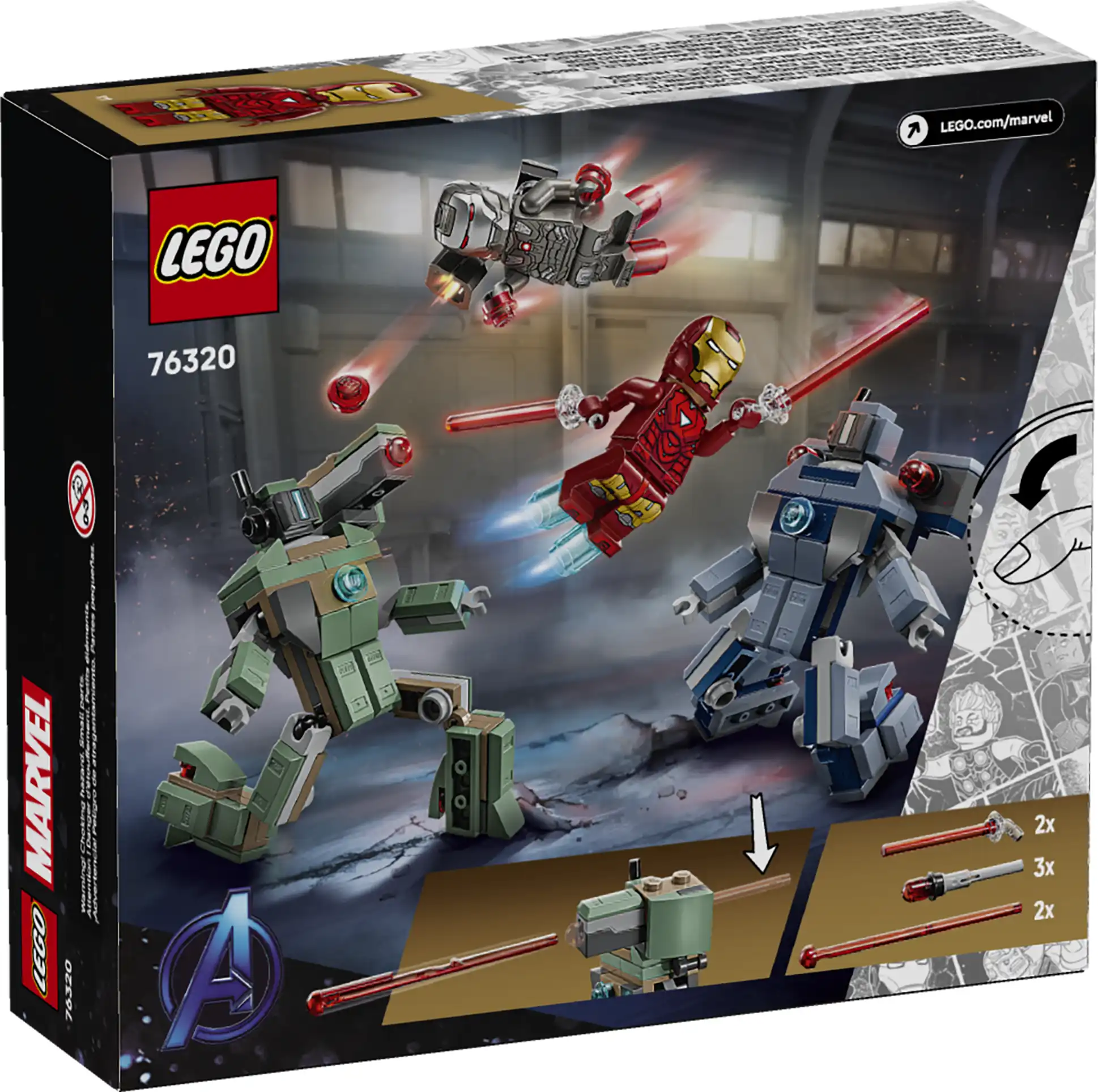 Zdjecie zestawu LEGO 76320 Marvel Iron Man i War Machine kontra drony Hammera 1
