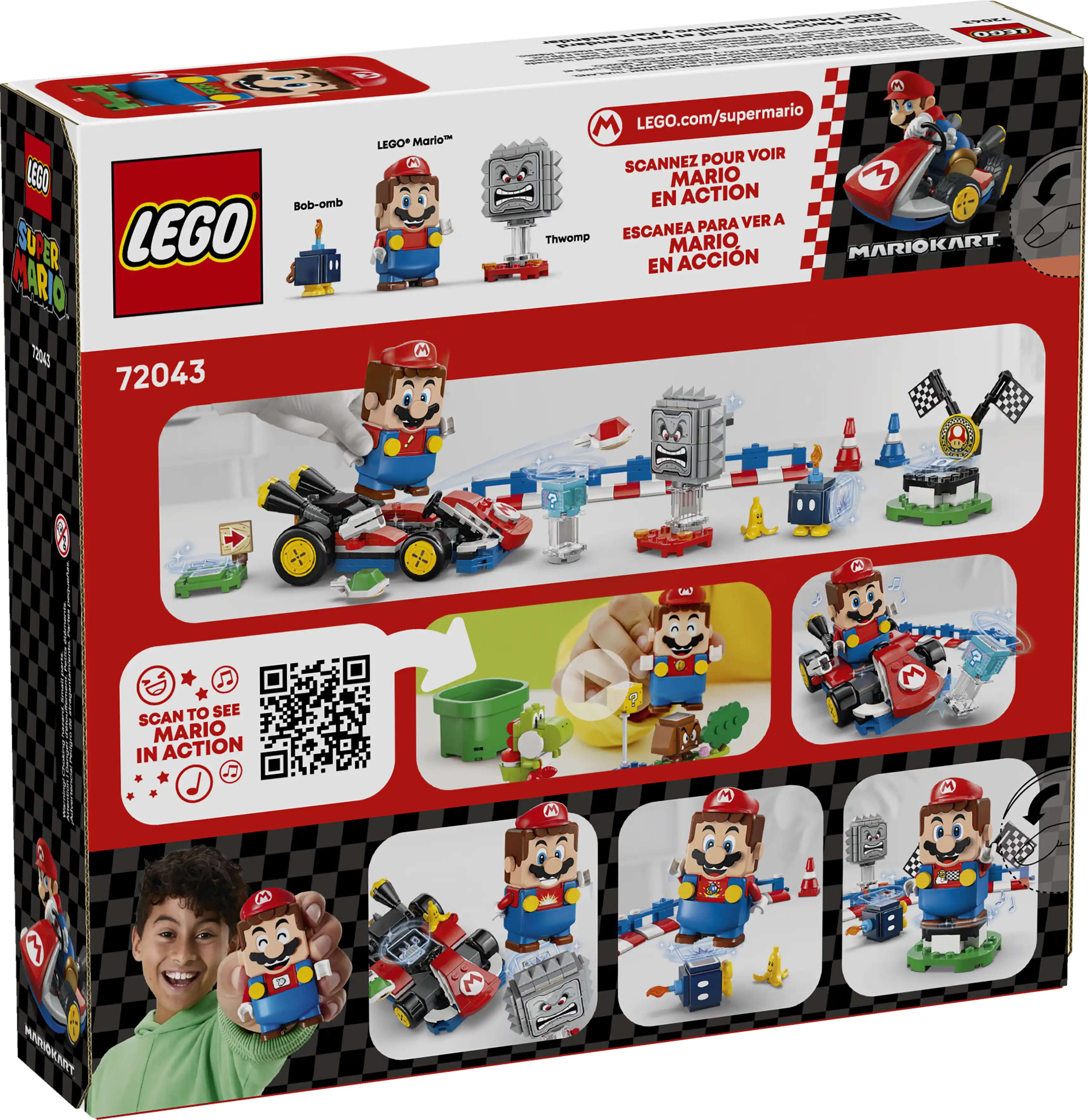 Zdjecie zestawu LEGO 72043 Super Mario Mario Kart™ — Interaktywna figurka LEGO® Mario™ i Standard Kart 3