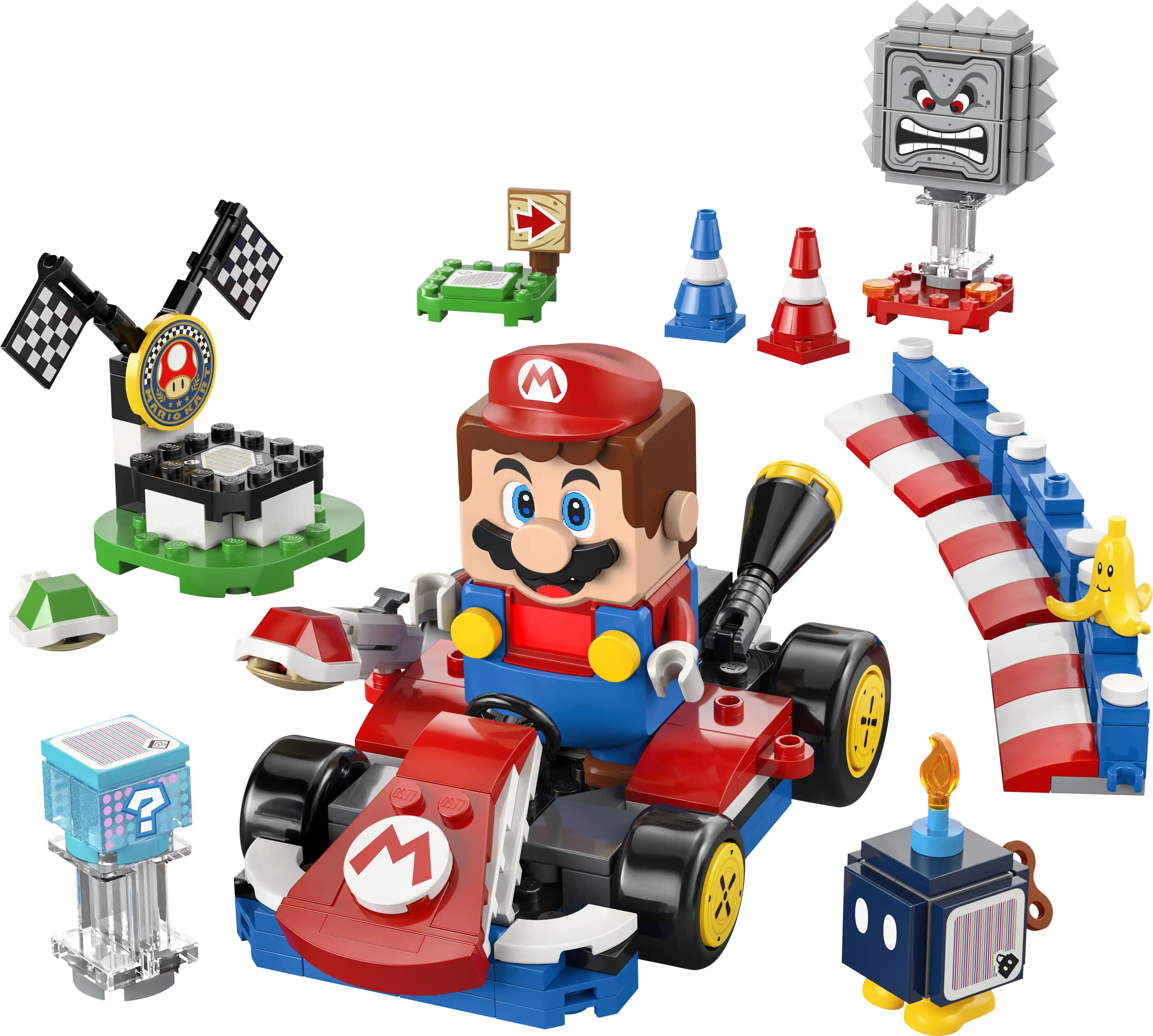Zdjecie zestawu LEGO 72043 Super Mario Mario Kart™ — Interaktywna figurka LEGO® Mario™ i Standard Kart 4