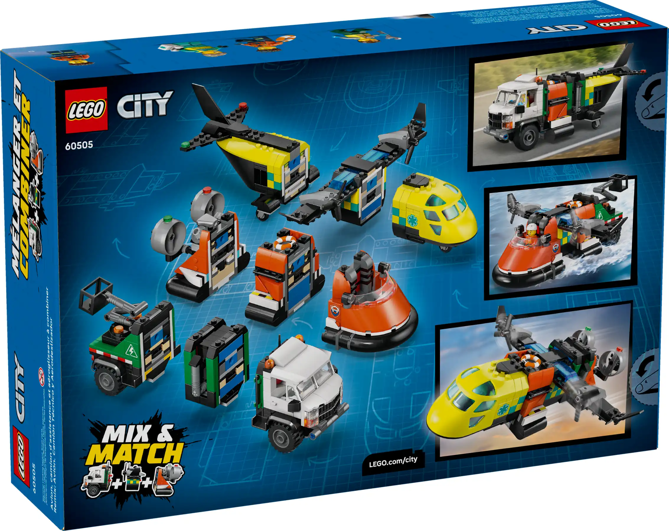 Zdjecie zestawu LEGO 60505 City Zestaw z samolotem, ciężarówką serwisową i poduszkowcem 3