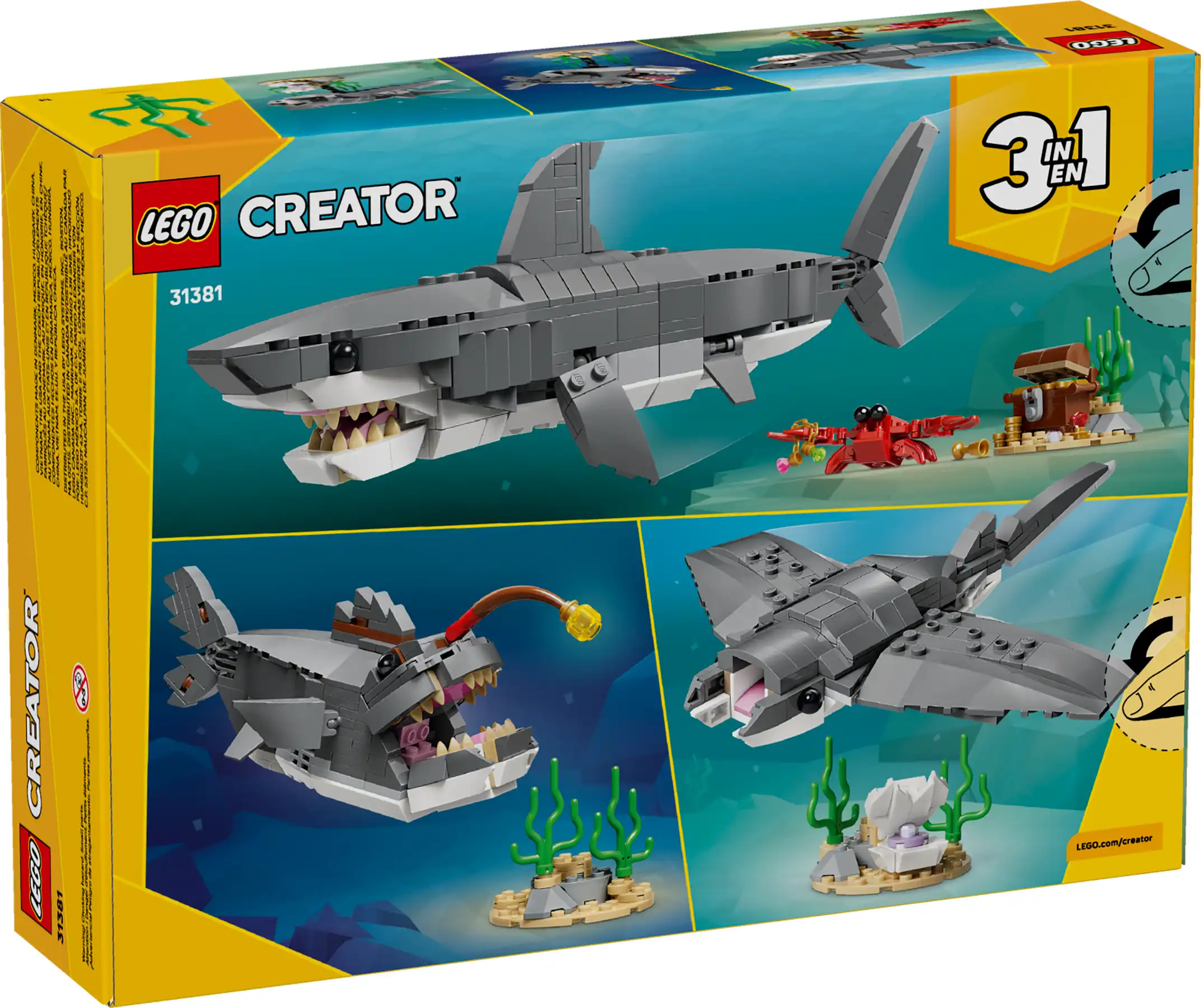Zdjecie zestawu LEGO 31381 Creator 3 w 1 Groźny rekin i skrzynia ze skarbem 2