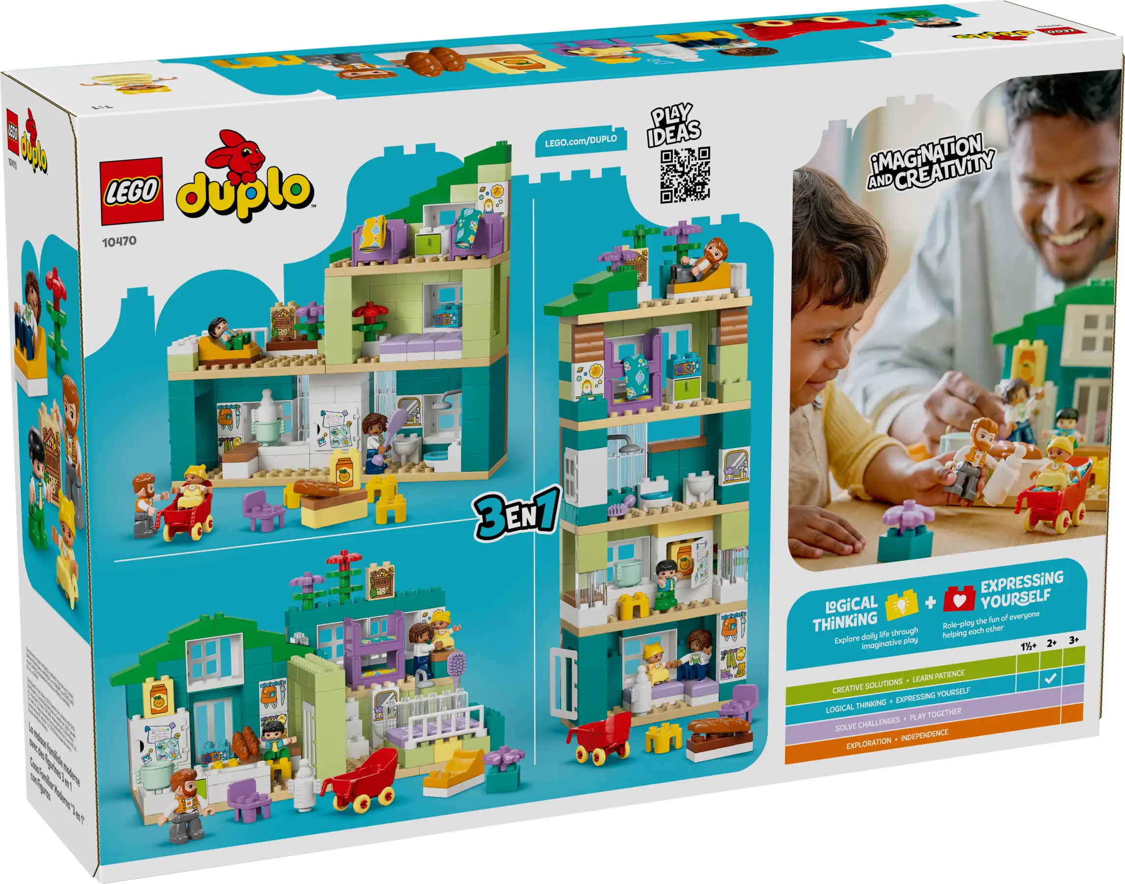 Zdjecie zestawu LEGO 10470 DUPLO Nowoczesny dom rodzinny 3 w 1 z figurkami 4