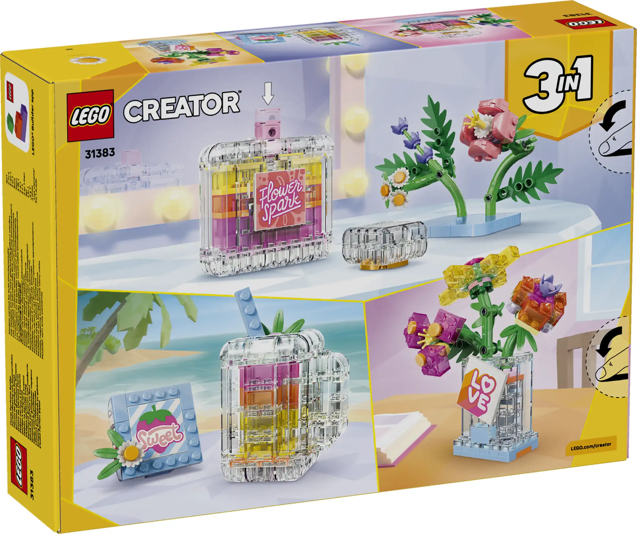 Zdjecie zestawu LEGO 31383 Creator 3 w 1 Flakon perfum z kwiatową ozdobą 1