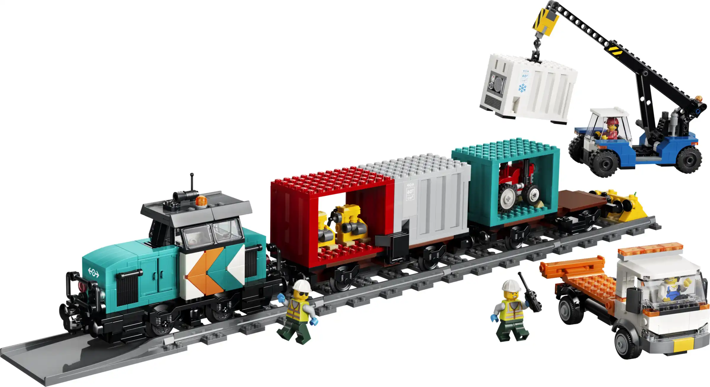 Zdjecie zestawu LEGO 60509 City Portowy pociąg towarowy, dźwig i ciężarówka 4