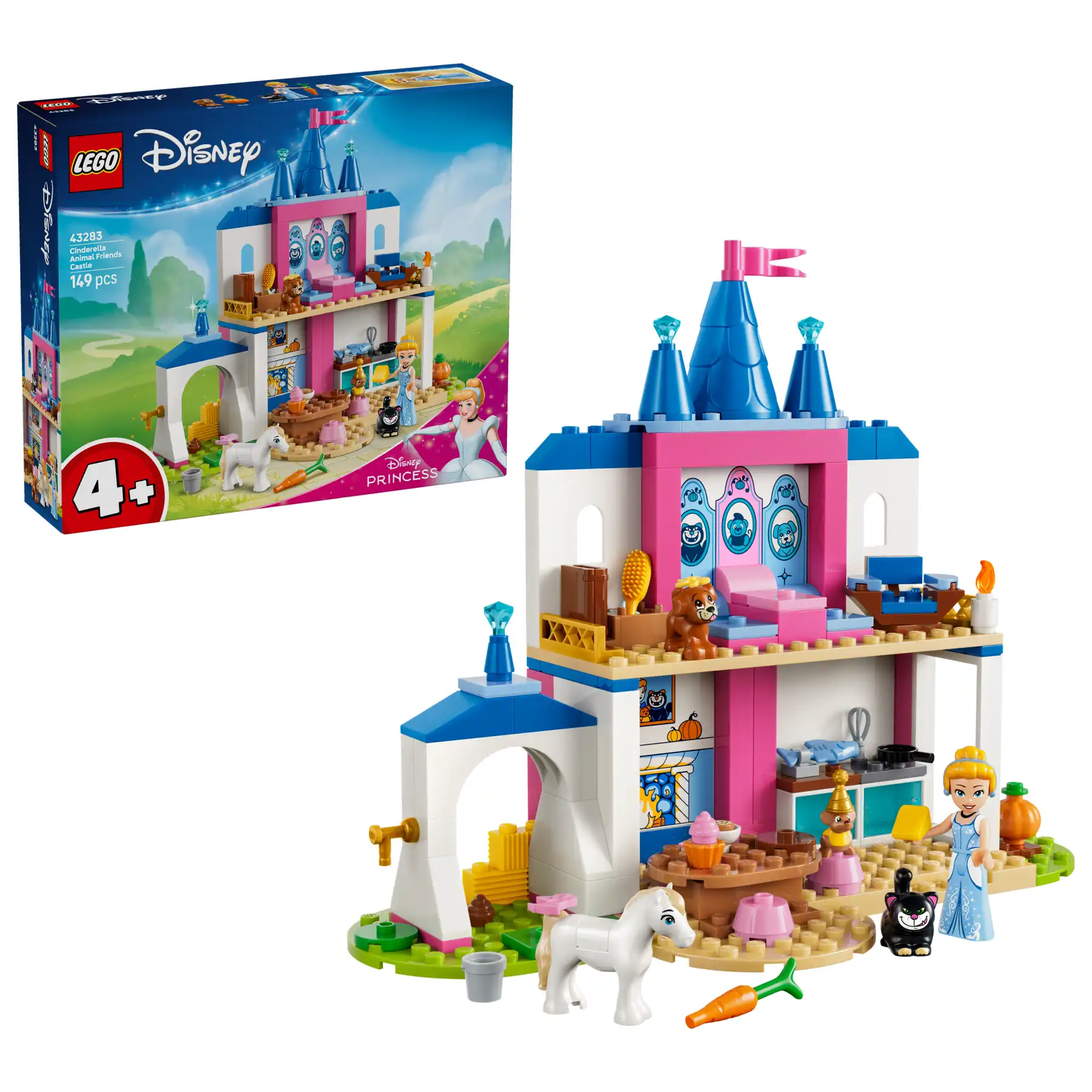Zdjecie zestawu LEGO 43283 Disney Zamek Kopciuszka i jej zwierzęcych przyjaciół 1