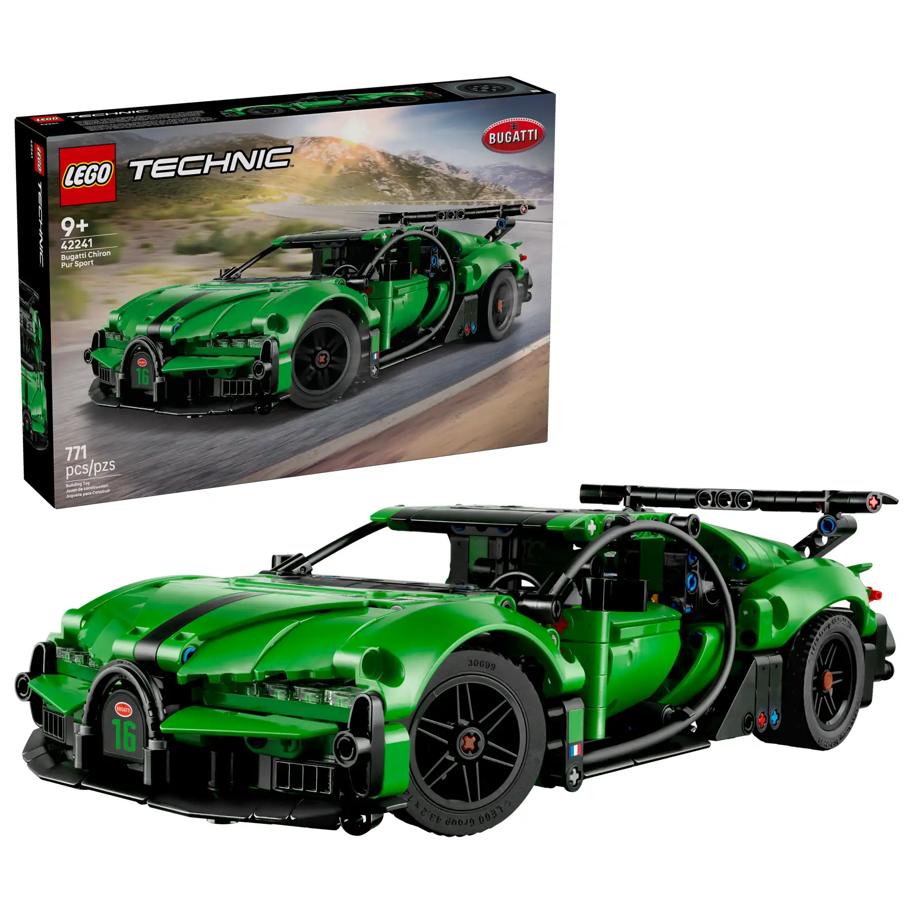 Zdjecie zestawu LEGO 42241 Technic Zielony hipersamochód Bugatti Chiron Pur Sport 1