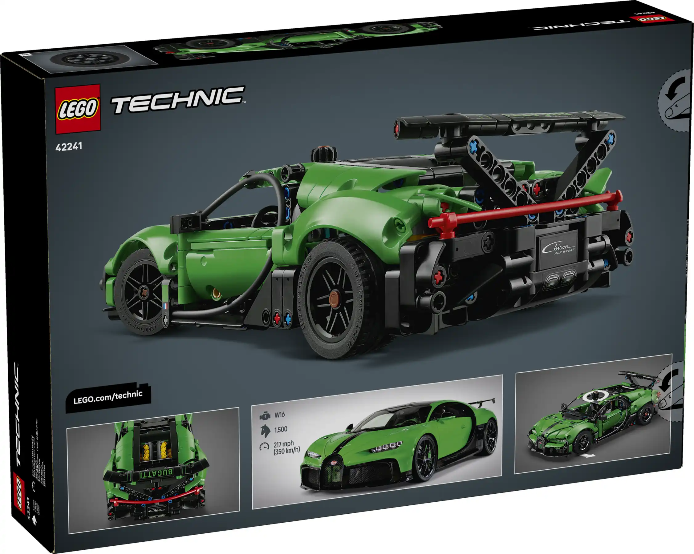 Zdjecie zestawu LEGO 42241 Technic Zielony hipersamochód Bugatti Chiron Pur Sport 4