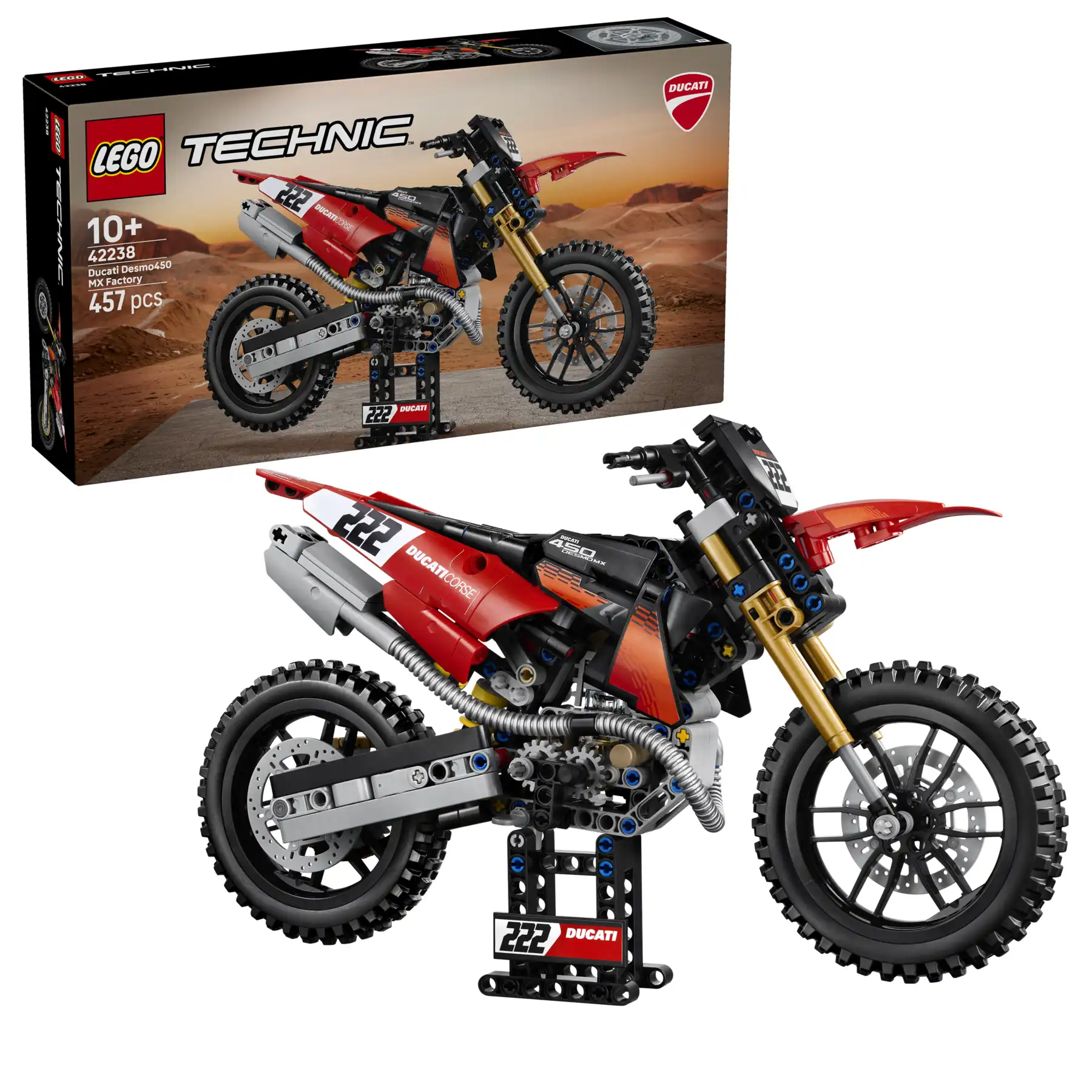 Zdjecie zestawu LEGO 42238 Technic Motocykl Ducati Desmo450 MX Factory 1
