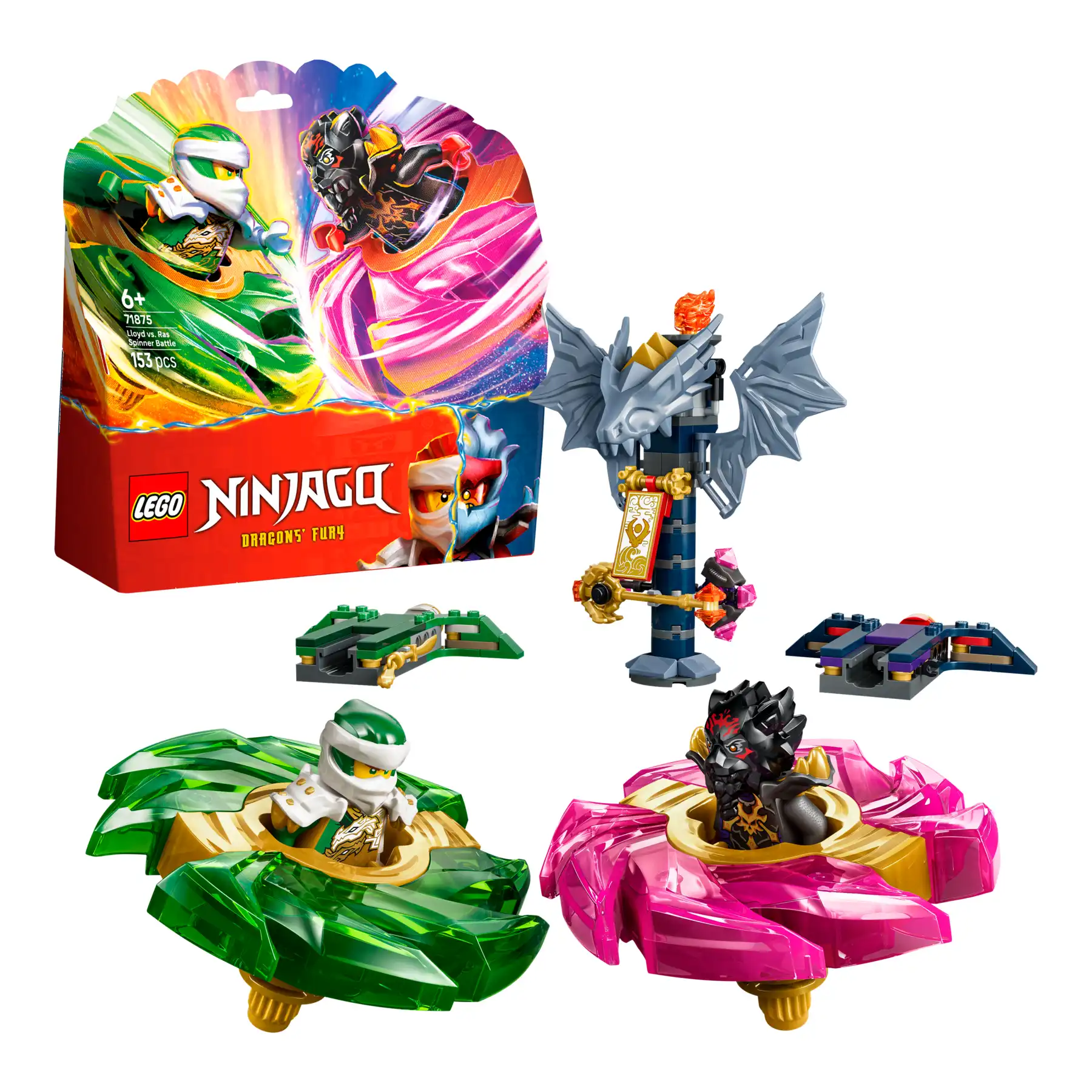 Zdjecie zestawu LEGO 71875 NINJAGO Lloyd kontra Ras — pojedynek spinnerów 1
