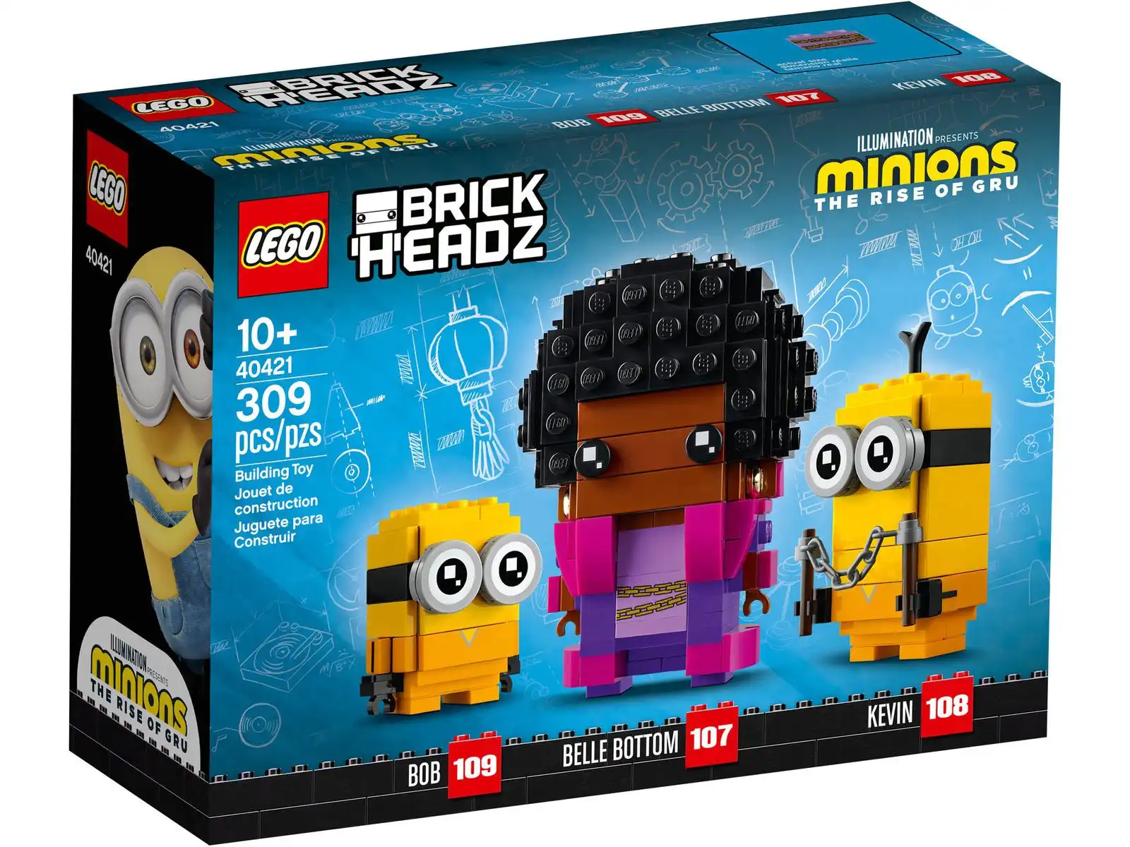 Zdjecie zestawu LEGO 40421 BrickHeadz Belle Bottom, Kevin i Bob 1